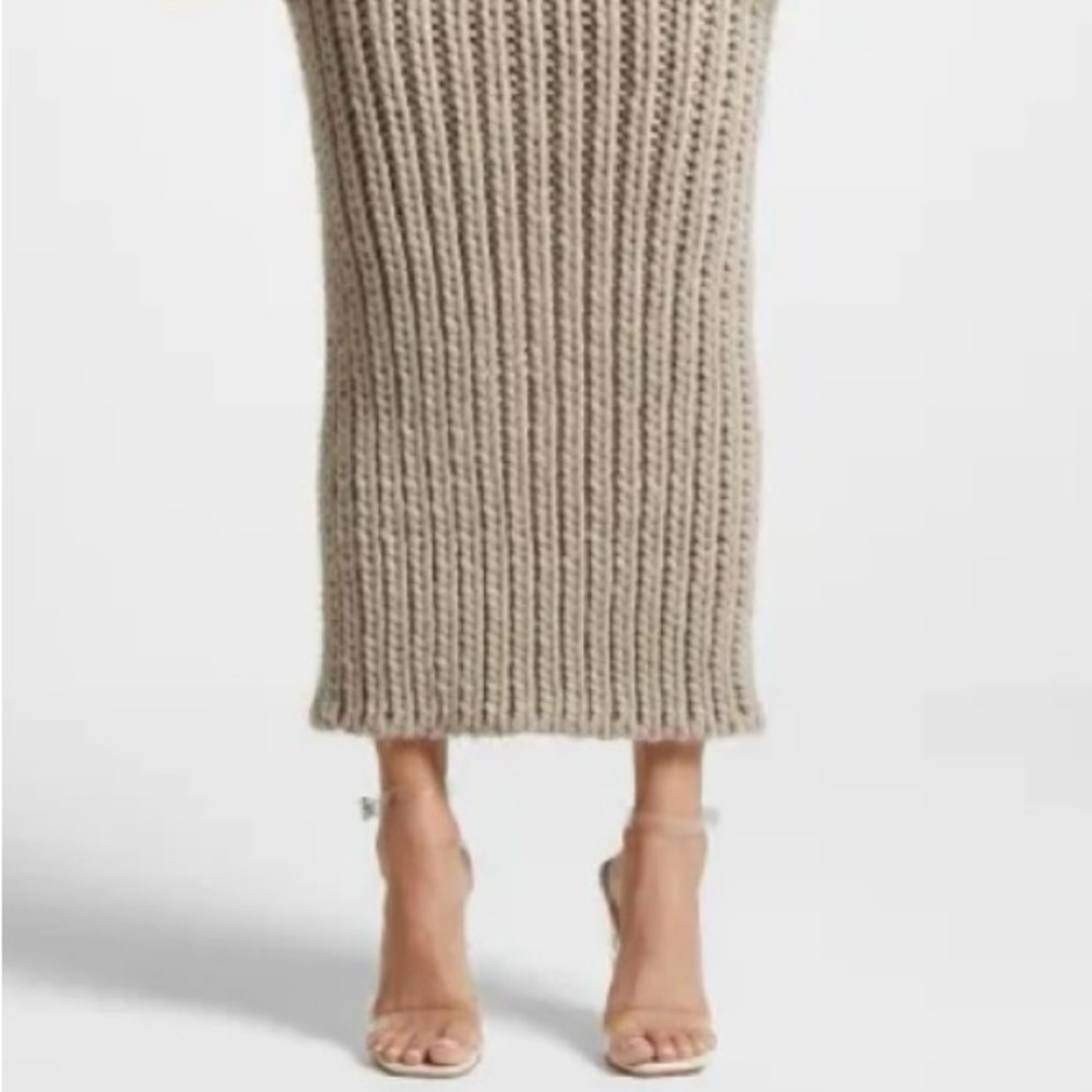 Cozy Knit Women's Sweater - Tan - Picture 3 of 3